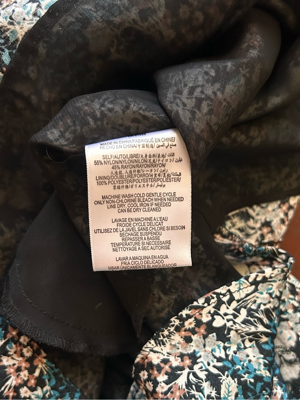 BCBGeneration Floral Cap-Sleeve Mini Dress in Teal & Tan size 10 - Picture 9 of 9